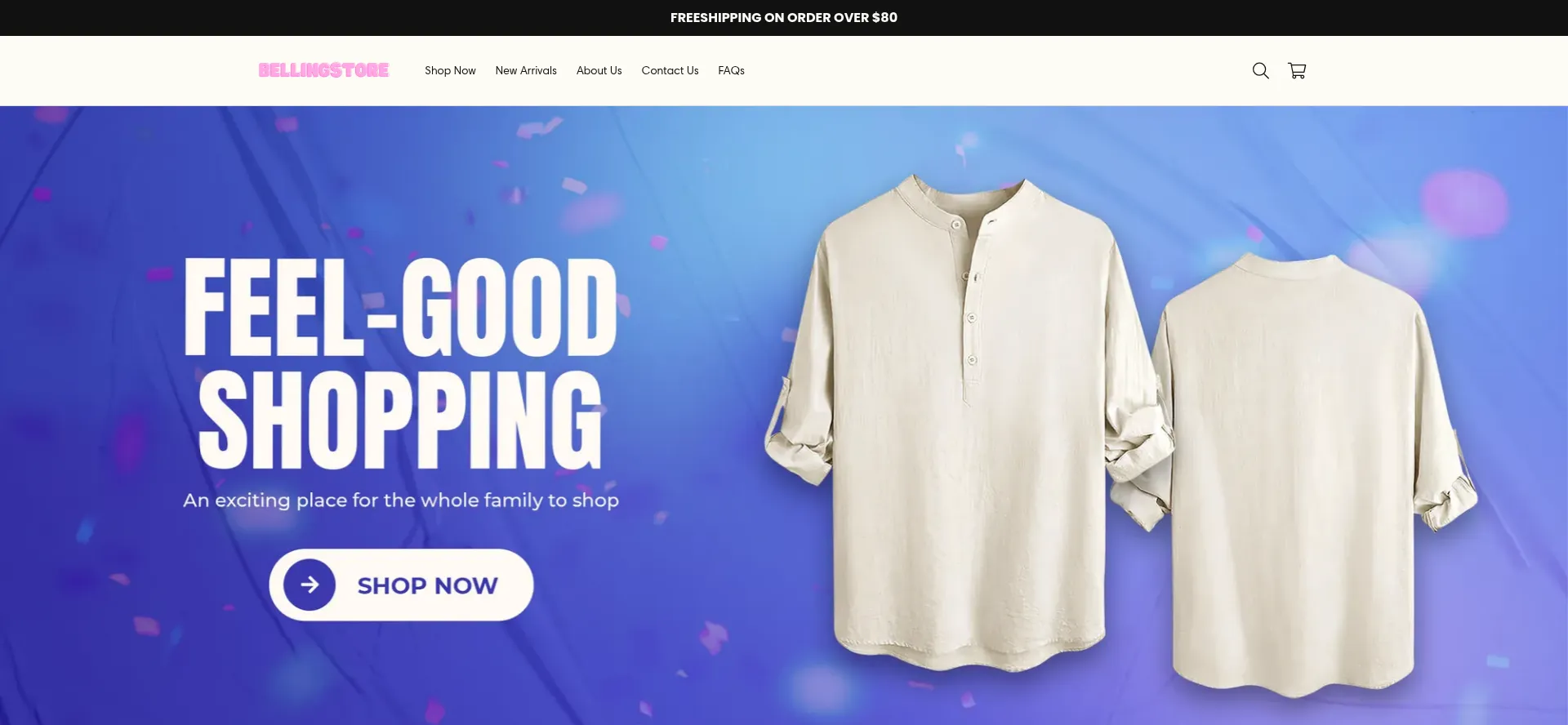 Website screenshot of Bellingstore.com