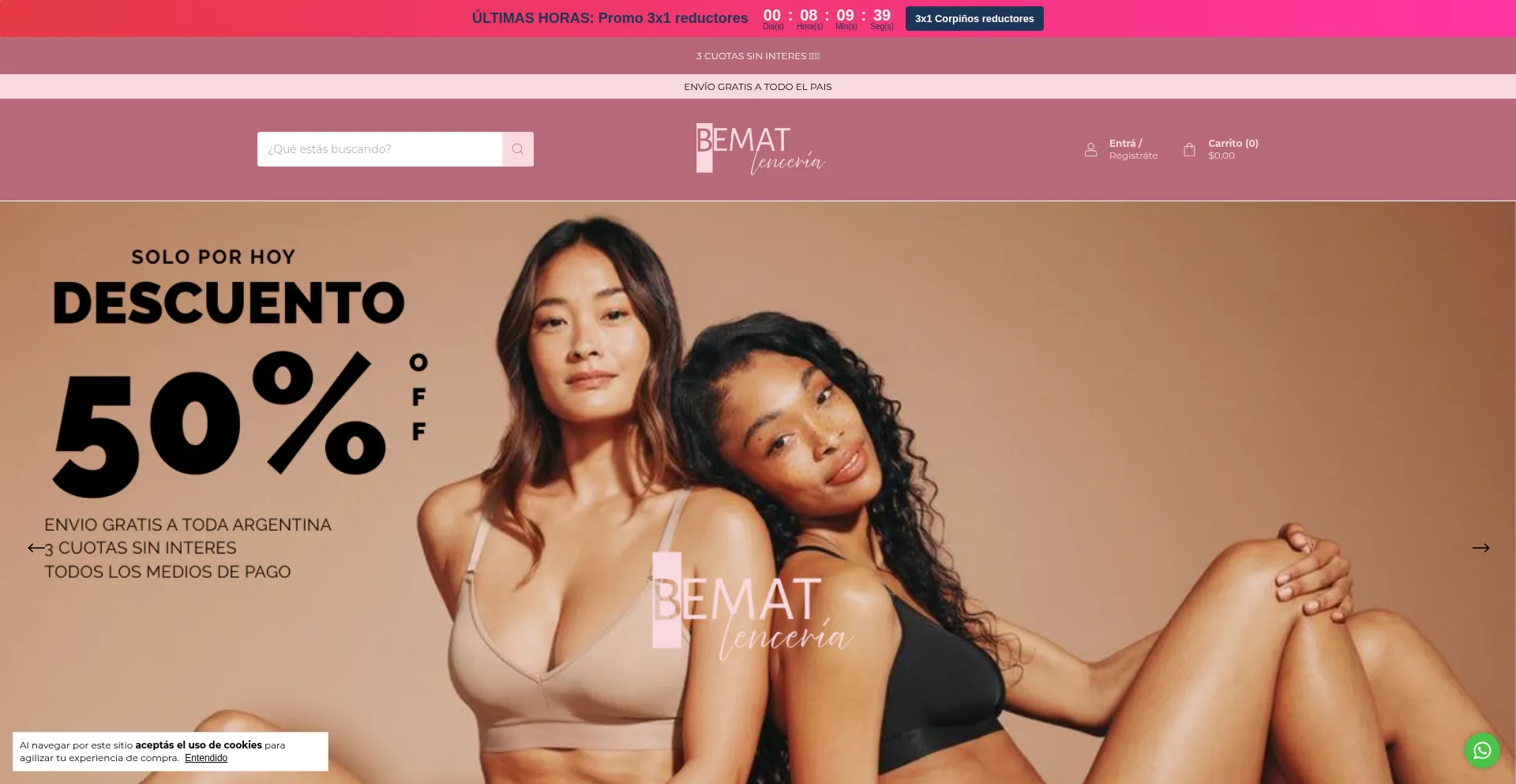Website screenshot of Bemat.com.ar