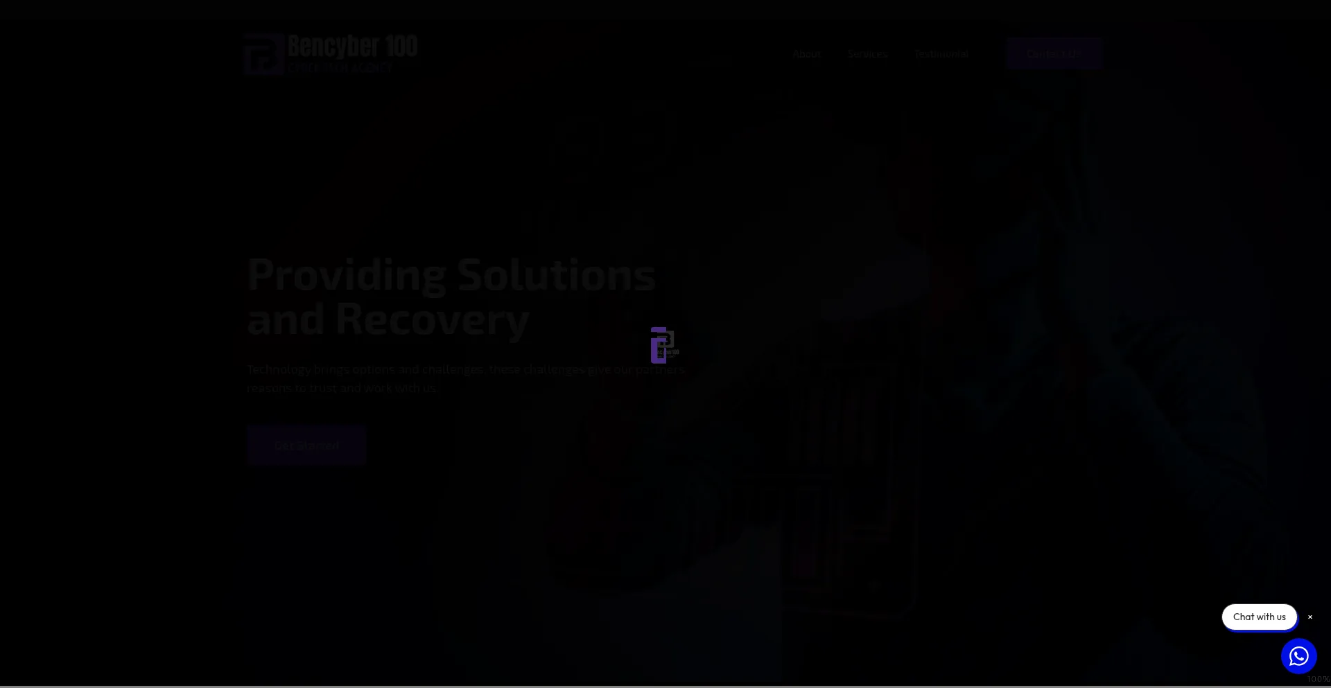 Website screenshot of Bencyber100.com