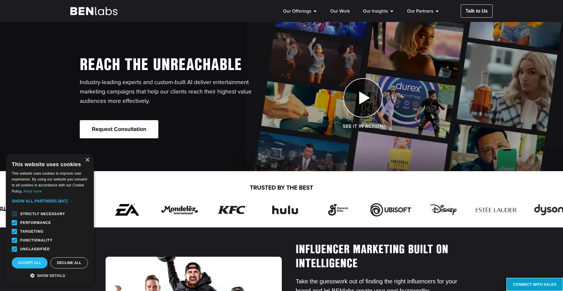 Website screenshot of Benlabs.com