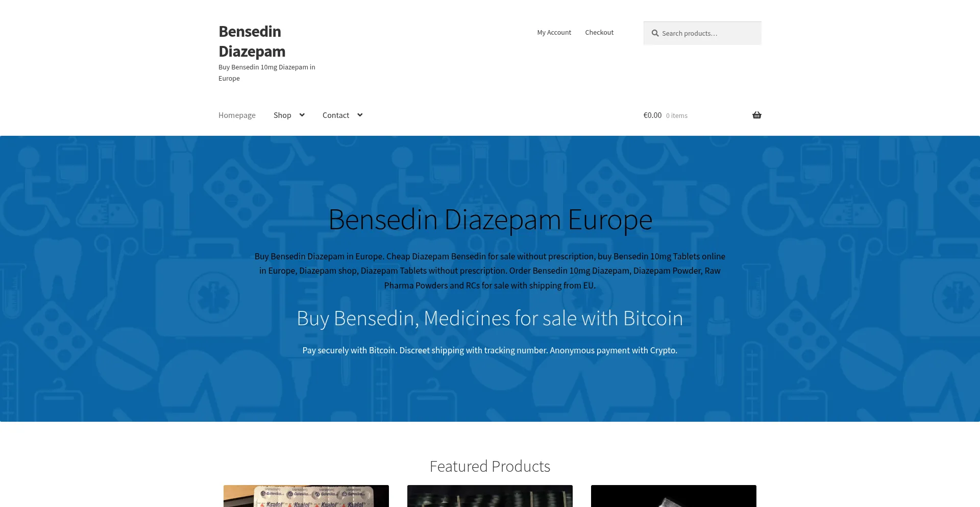 Website screenshot of Bensedin10mg.com