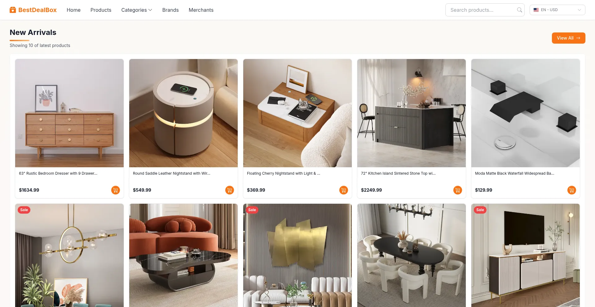 Website screenshot of Bestdealbox.com