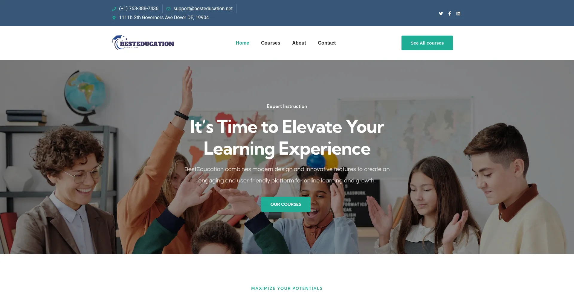Website screenshot of Besteducation.net