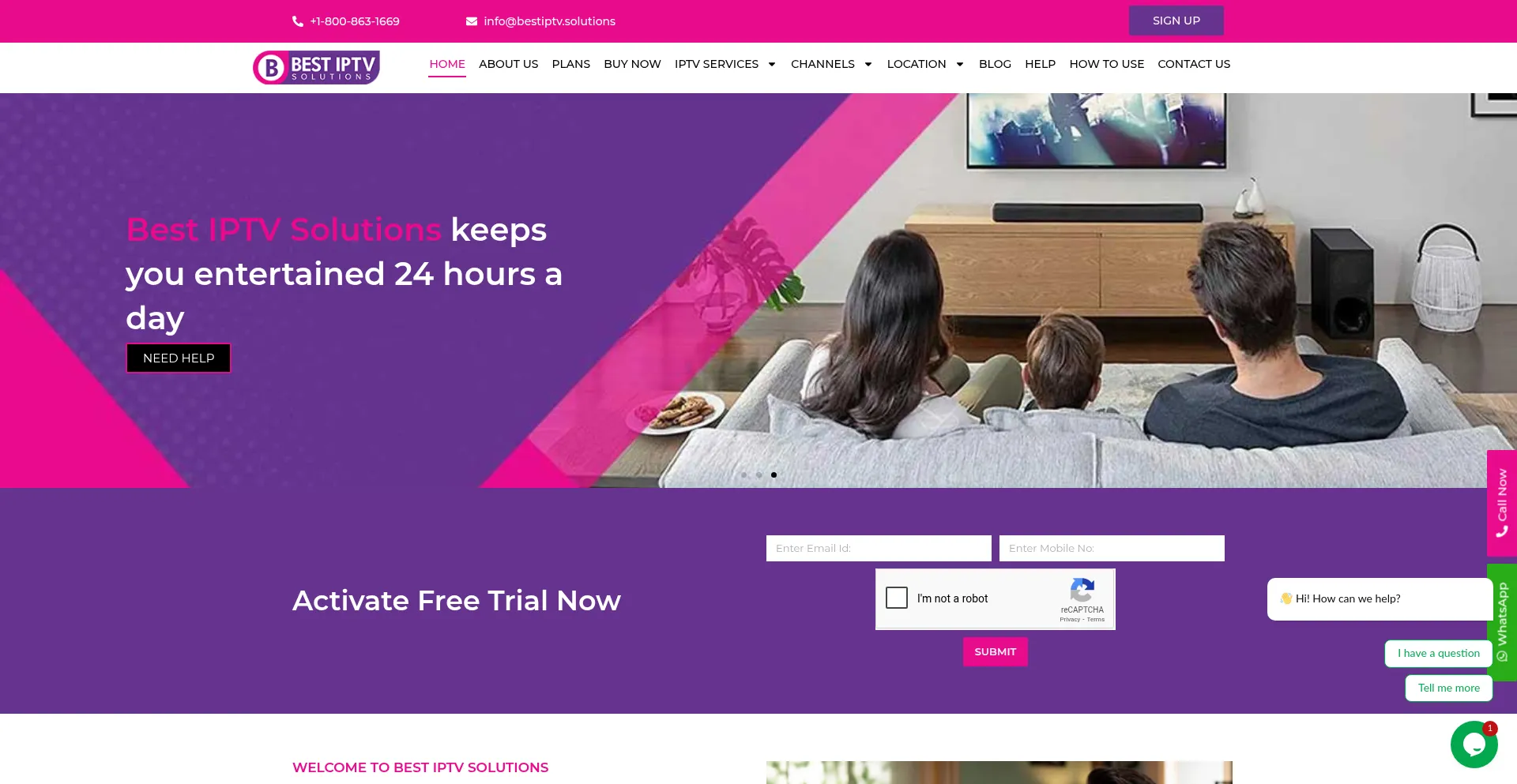 Website screenshot of Bestiptv.solutions