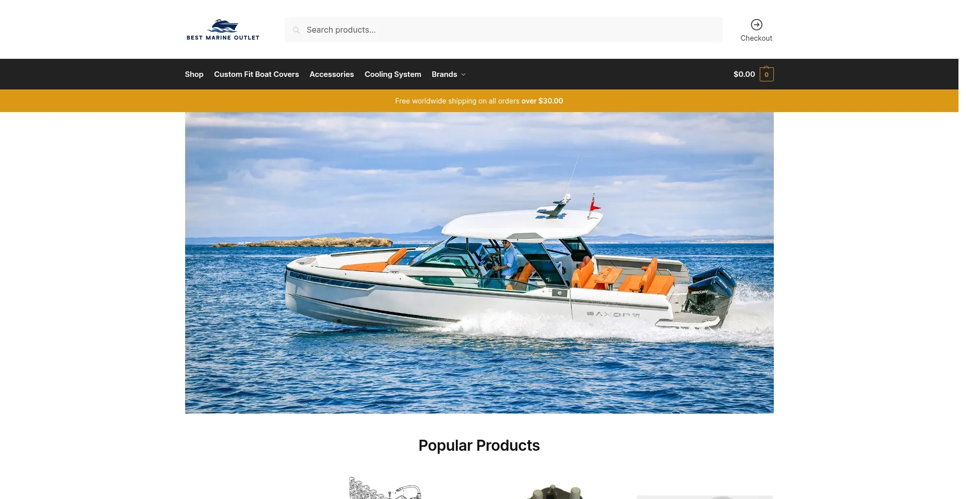 Website screenshot of Bestmarineoutlet.com