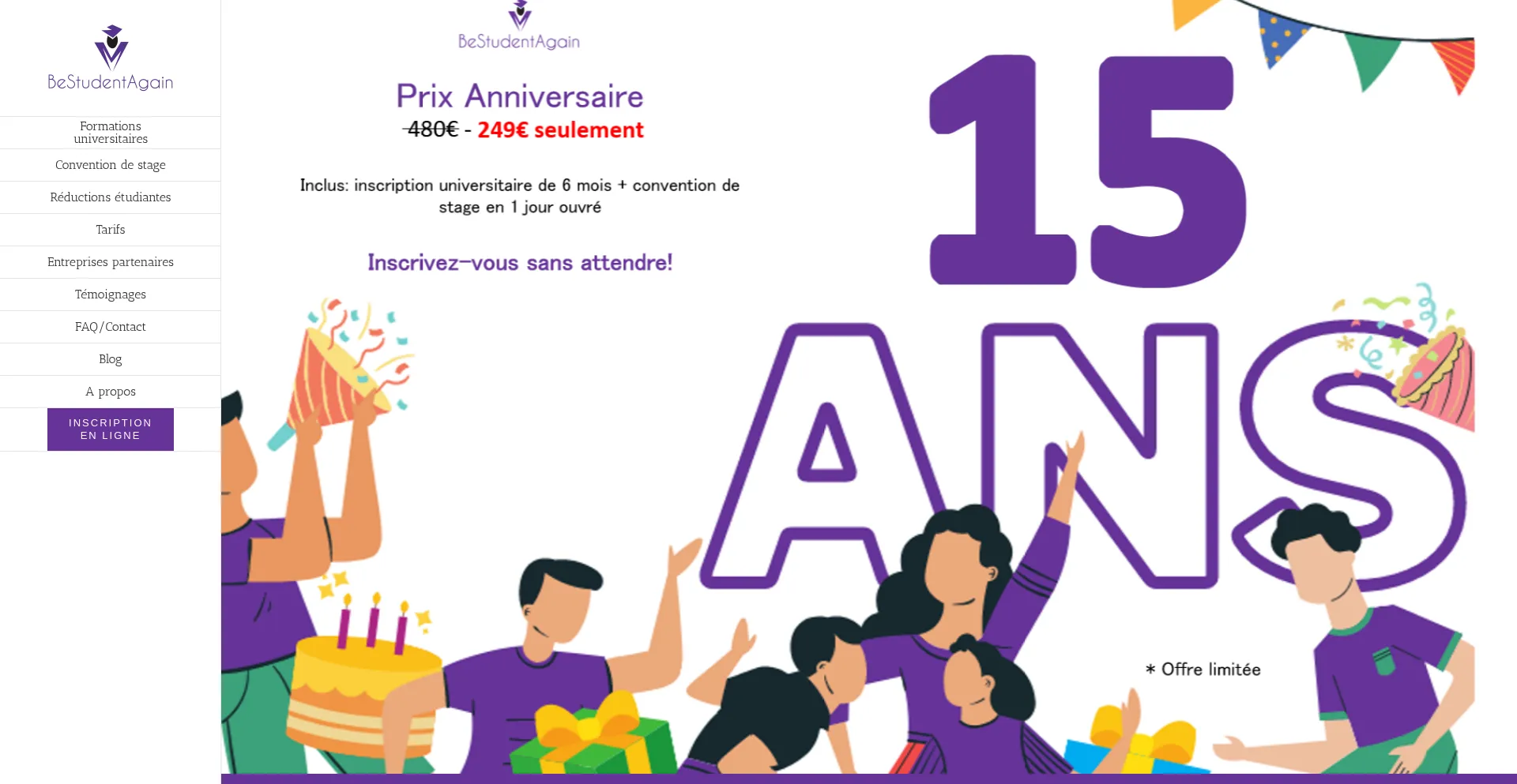 Website screenshot of Bestudentagain.com