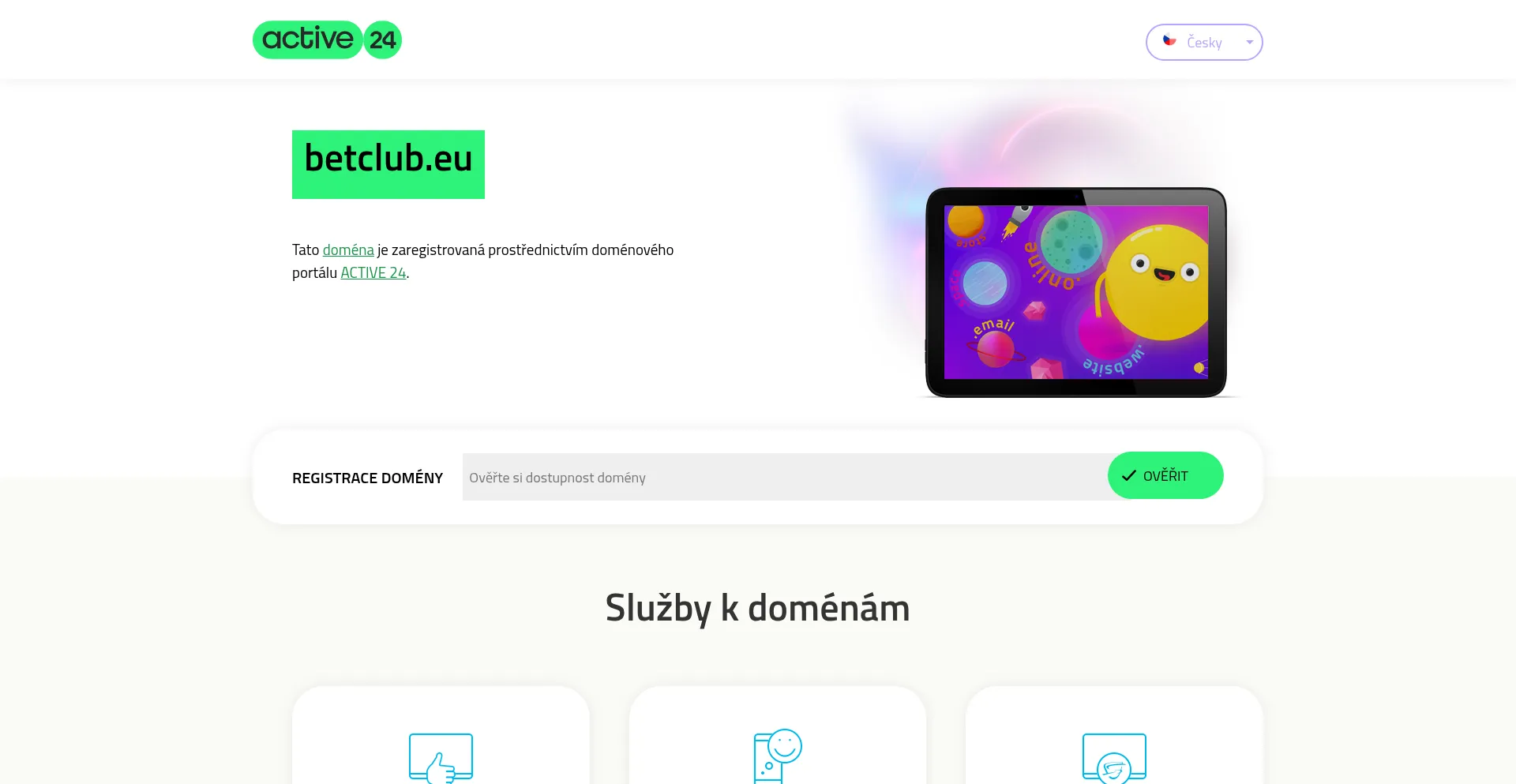 Website screenshot of Betclub.eu