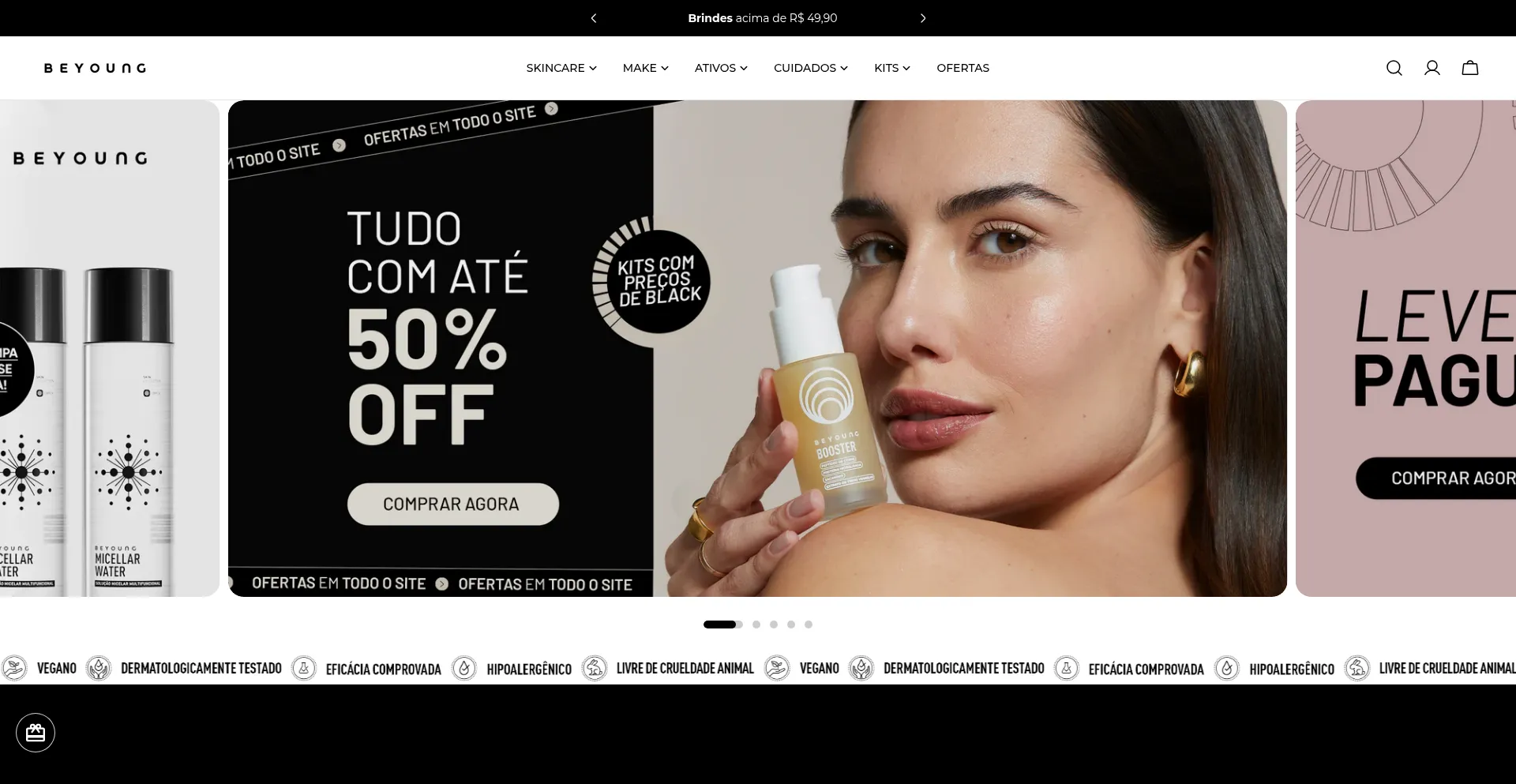 Website screenshot of Beyoung.com.br