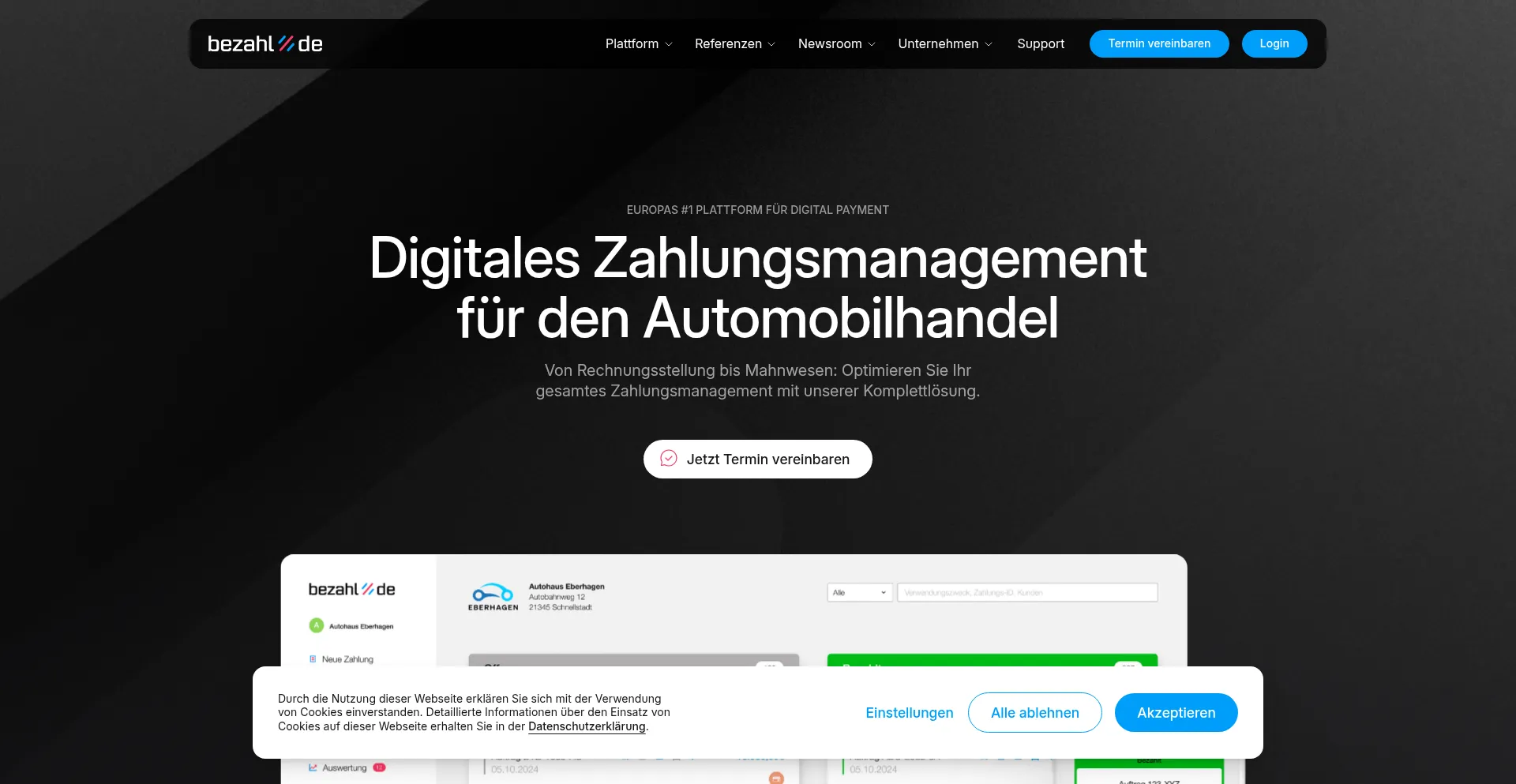 Website screenshot of Bezahl.de