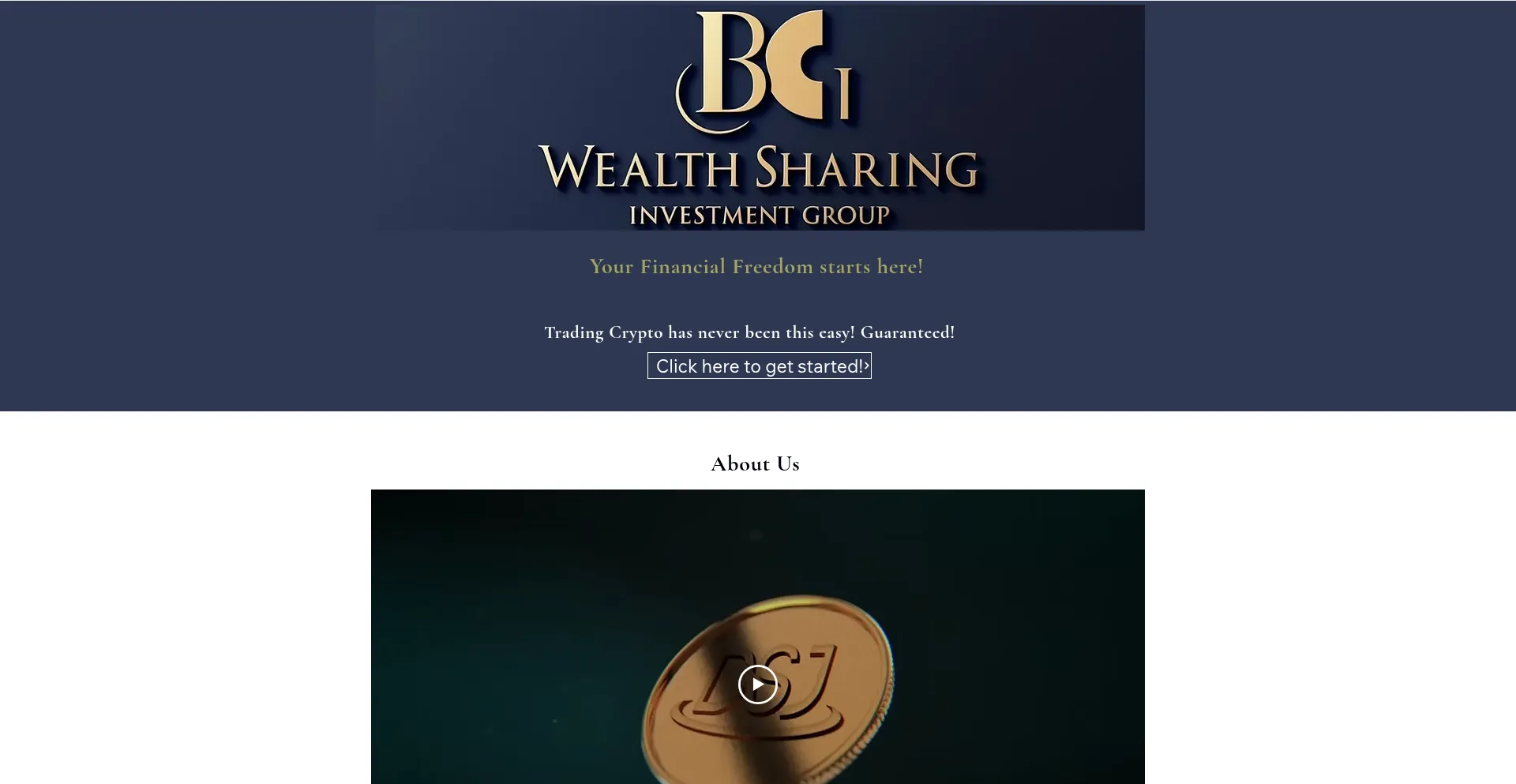 Website screenshot of Bgwealthsharing.com