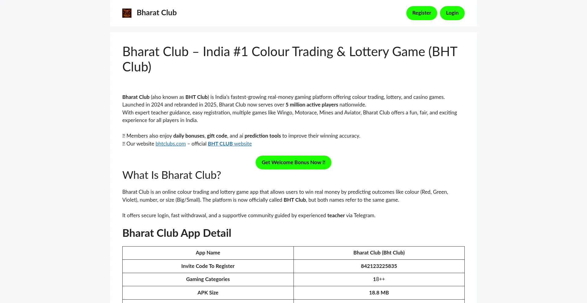 Bharatclub.co Screenshot