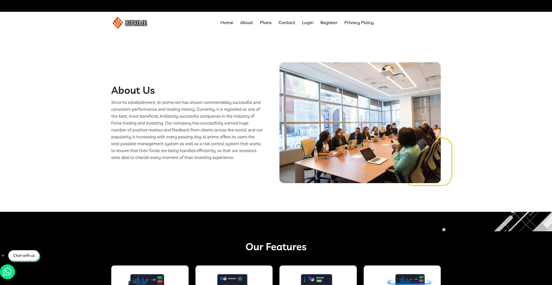 Website screenshot of Bi-prime.net