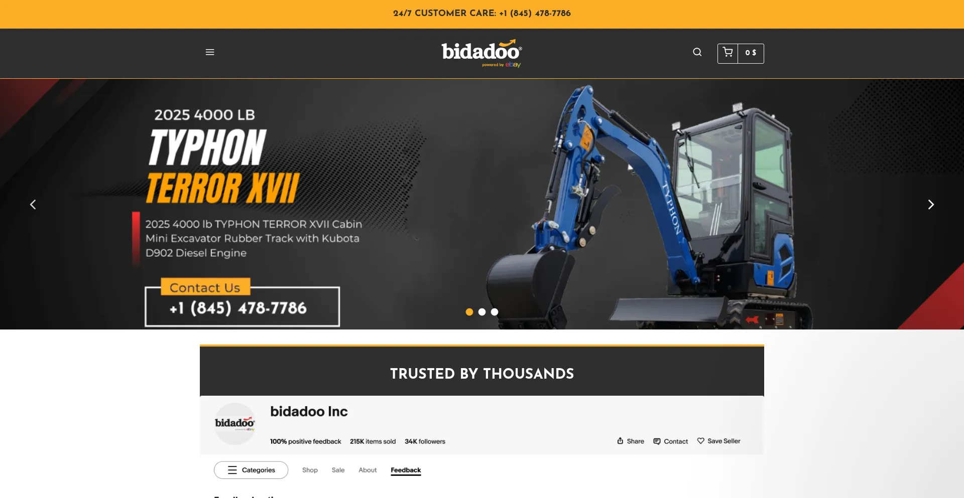 Website screenshot of Bidadooofficial.com