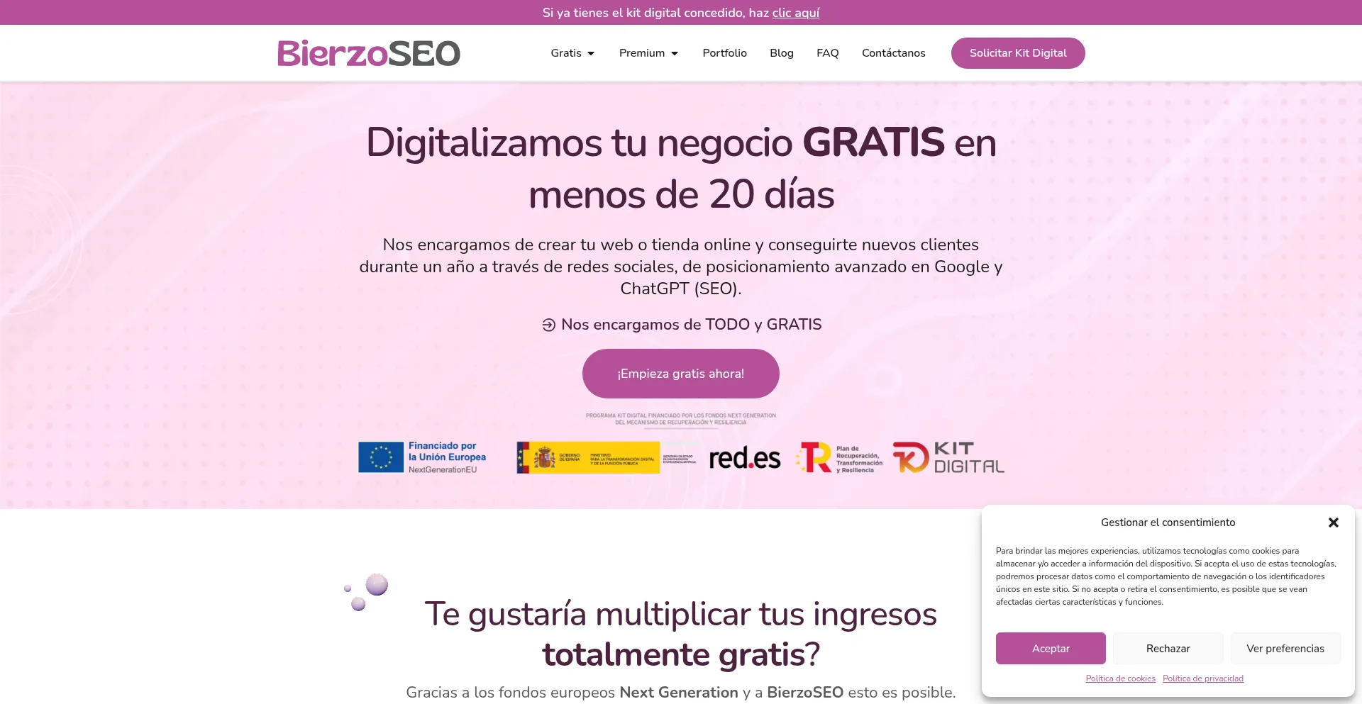 Website screenshot of Bierzoseo.com