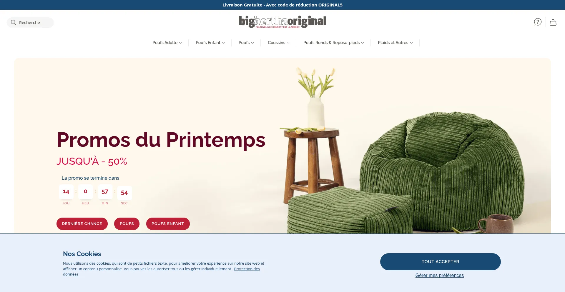 Website screenshot of Bigberthaoriginal.fr