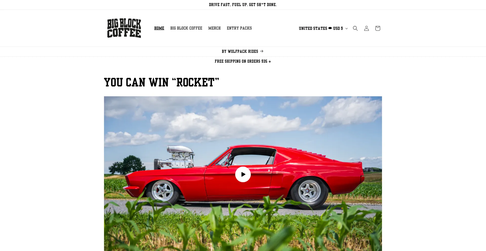Website screenshot of Bigblockcoffee.com