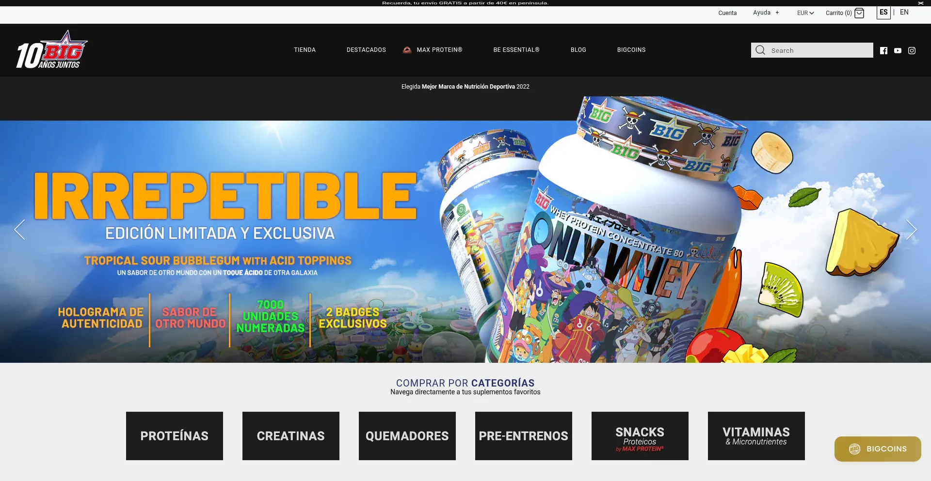 Website screenshot of Bigsupps.site