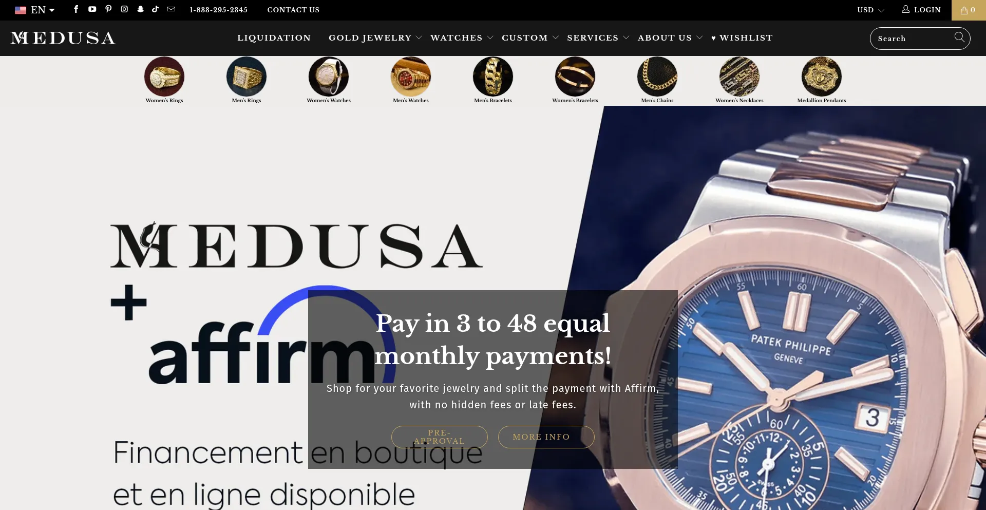 Website screenshot of Bijouxmedusa.com