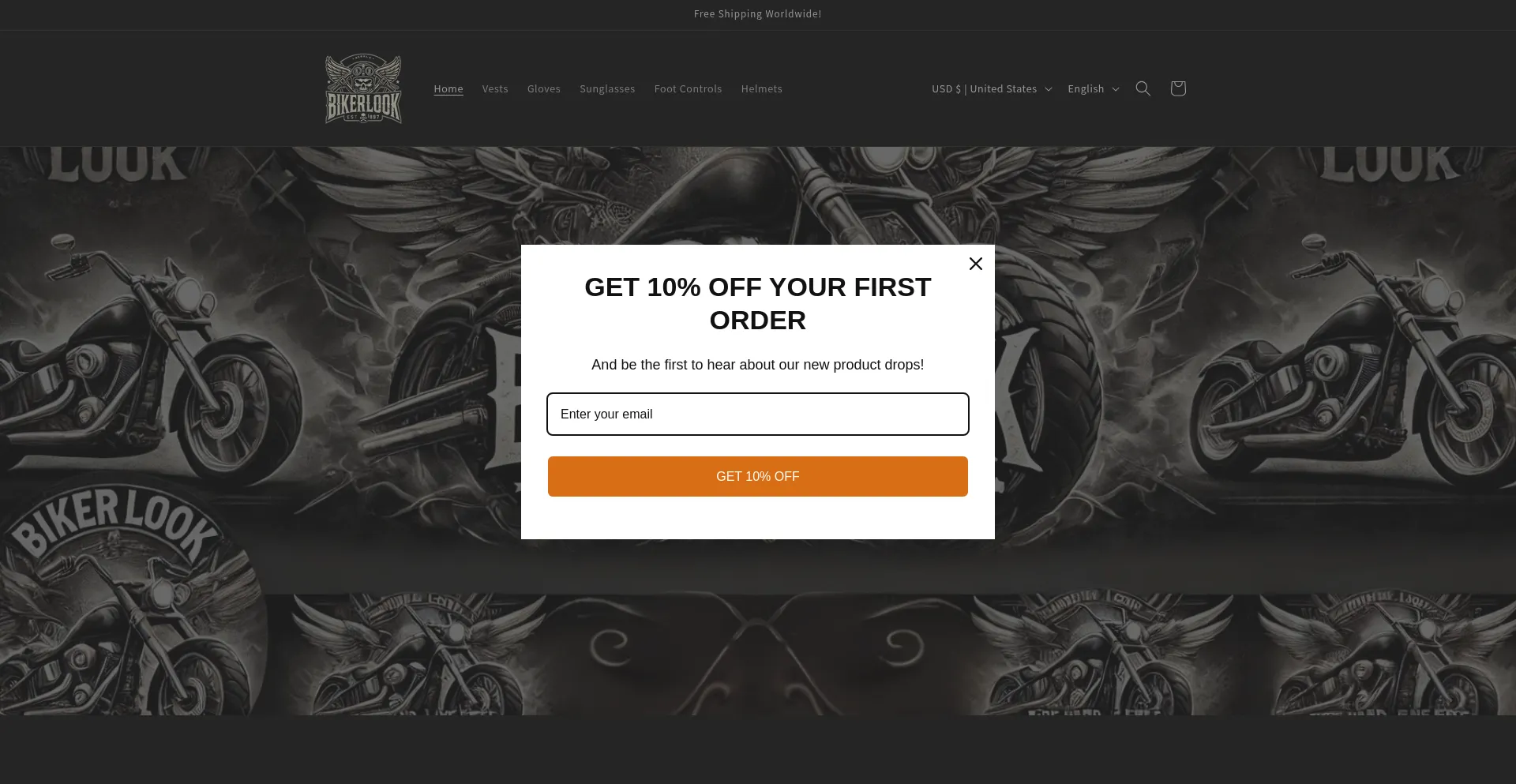 Website screenshot of Bikerlook.com