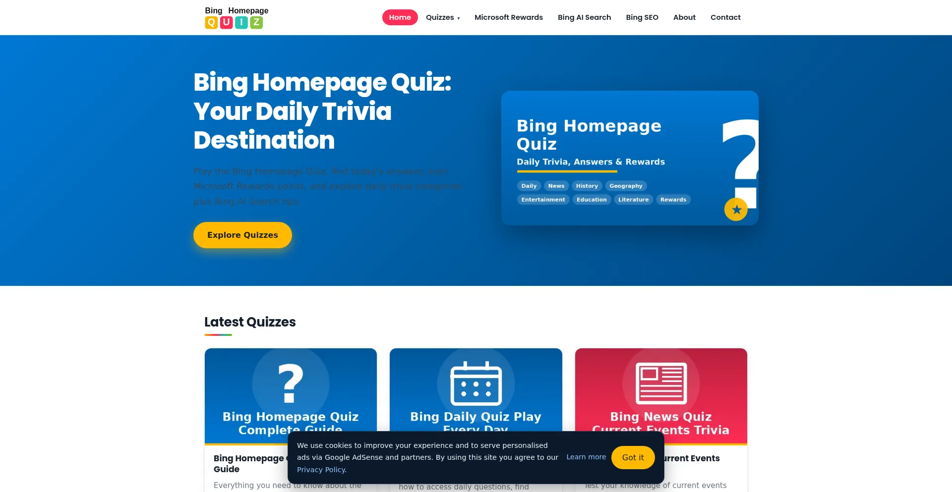 Binghomepagequiz.com