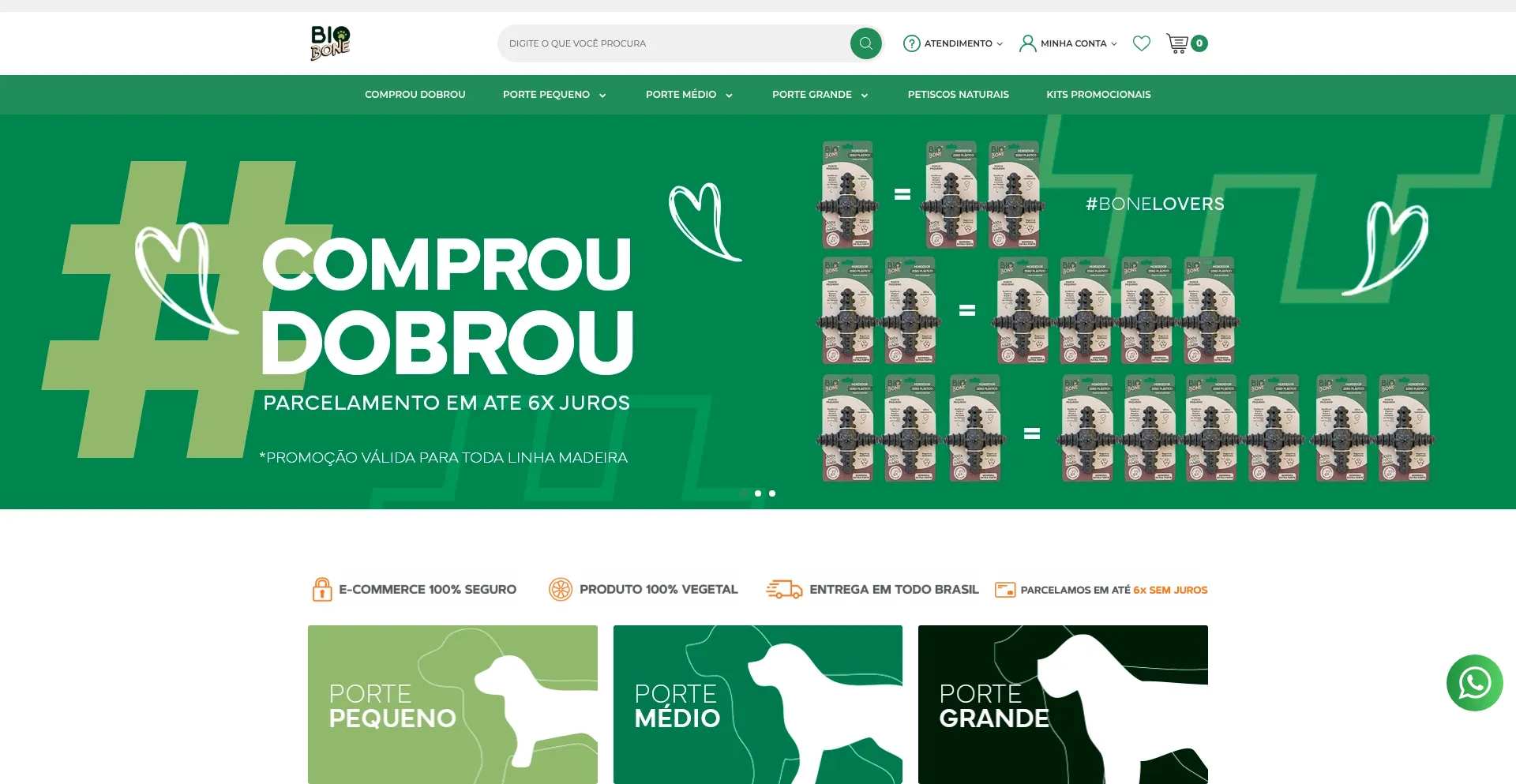 Website screenshot of Biobonebrazil.com.br
