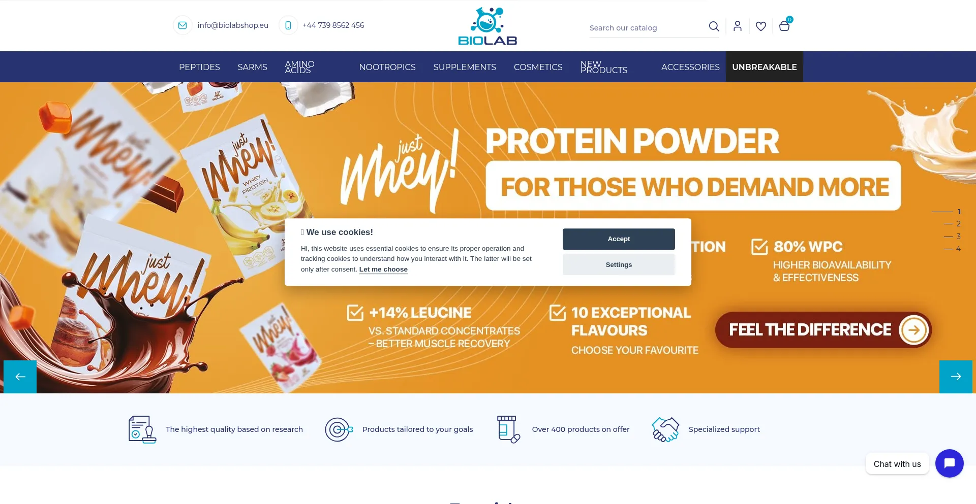 Website screenshot of Biolabshop.co.uk