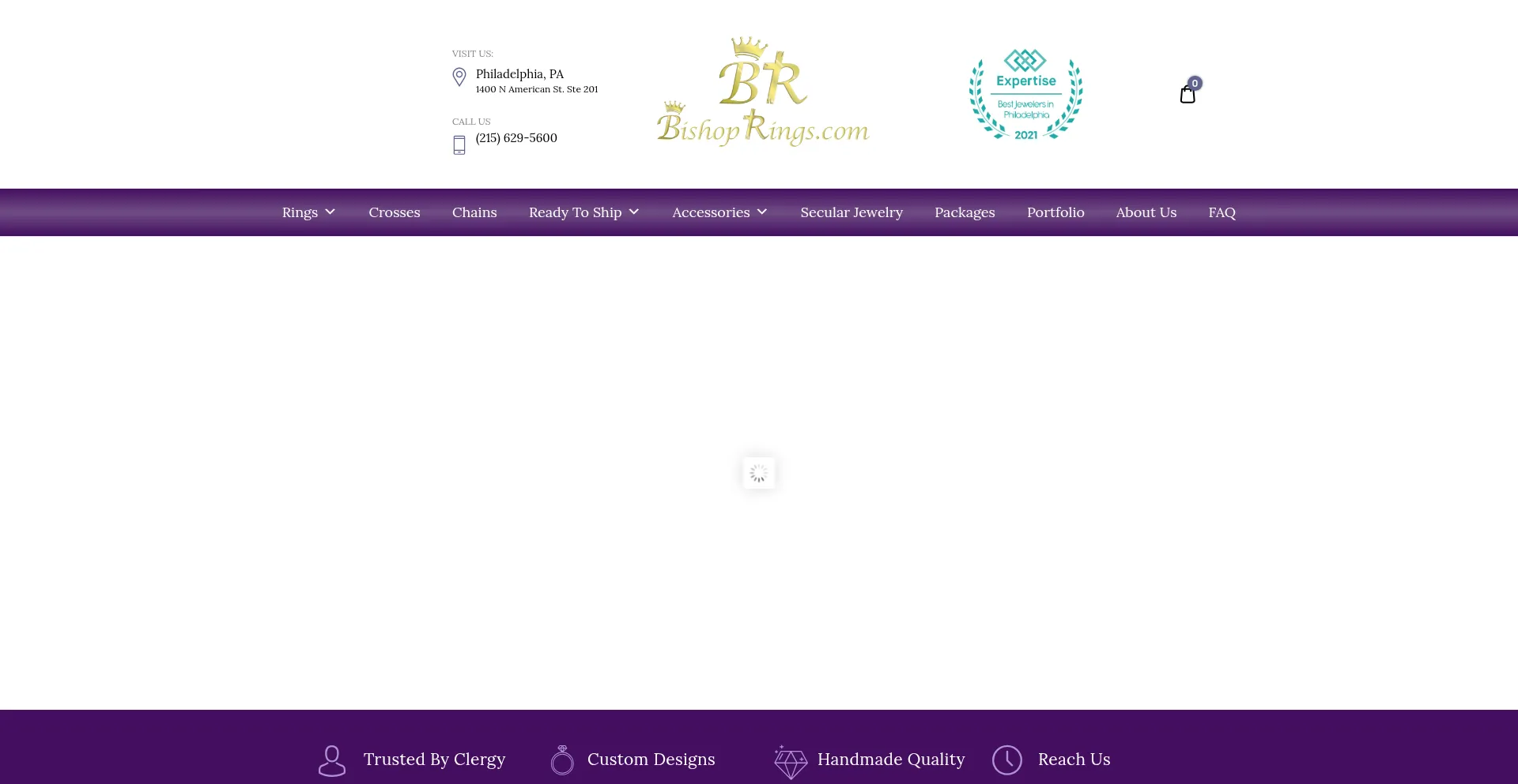 Website screenshot of Bishoprings.com