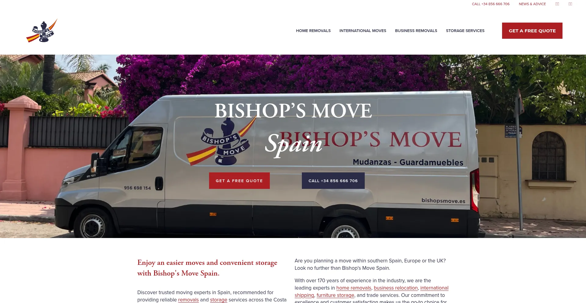 Website screenshot of Bishopsmove.es