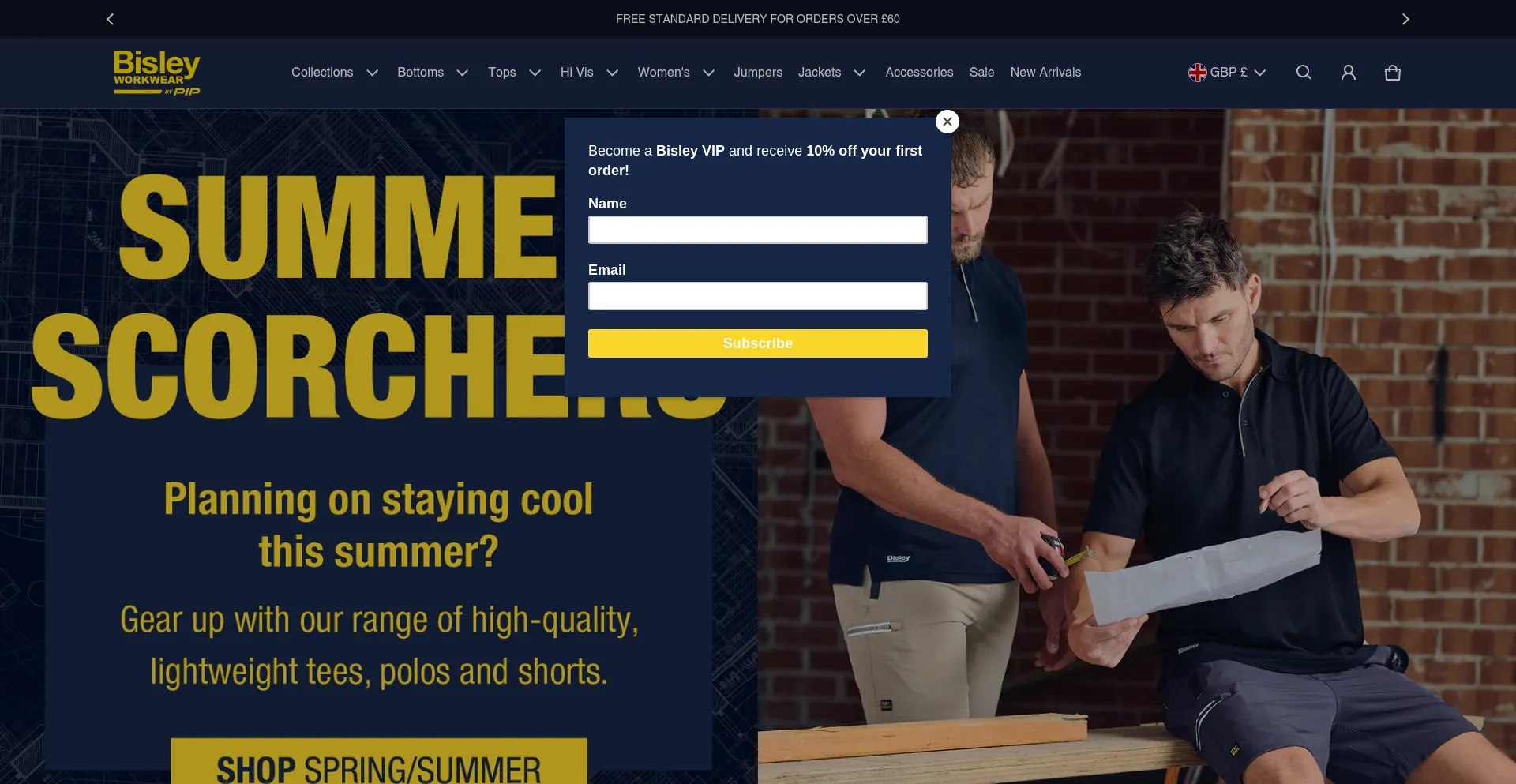 Website screenshot of Bisleyworkwear.co.uk