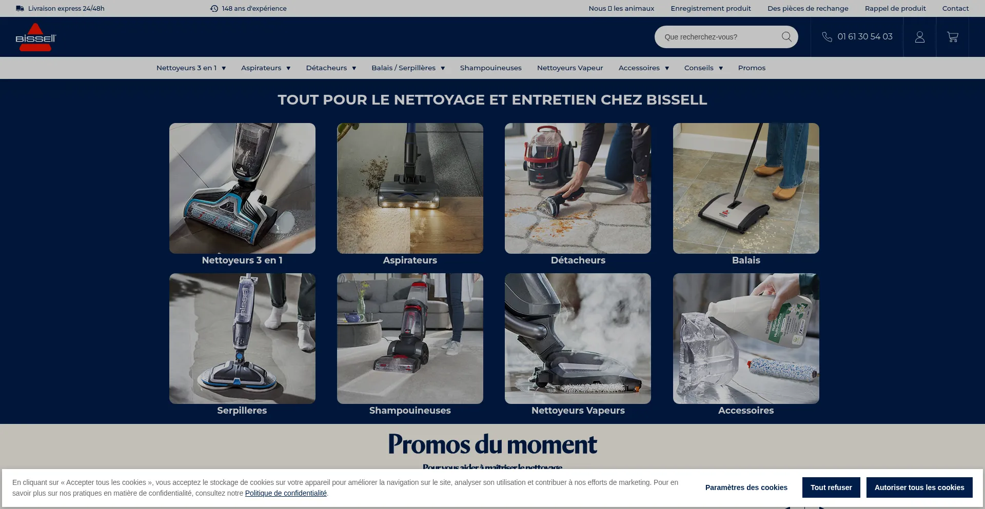Website screenshot of Bissell.fr