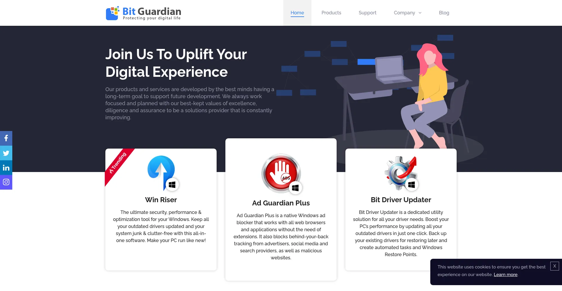 Website screenshot of Bit-guardian.com