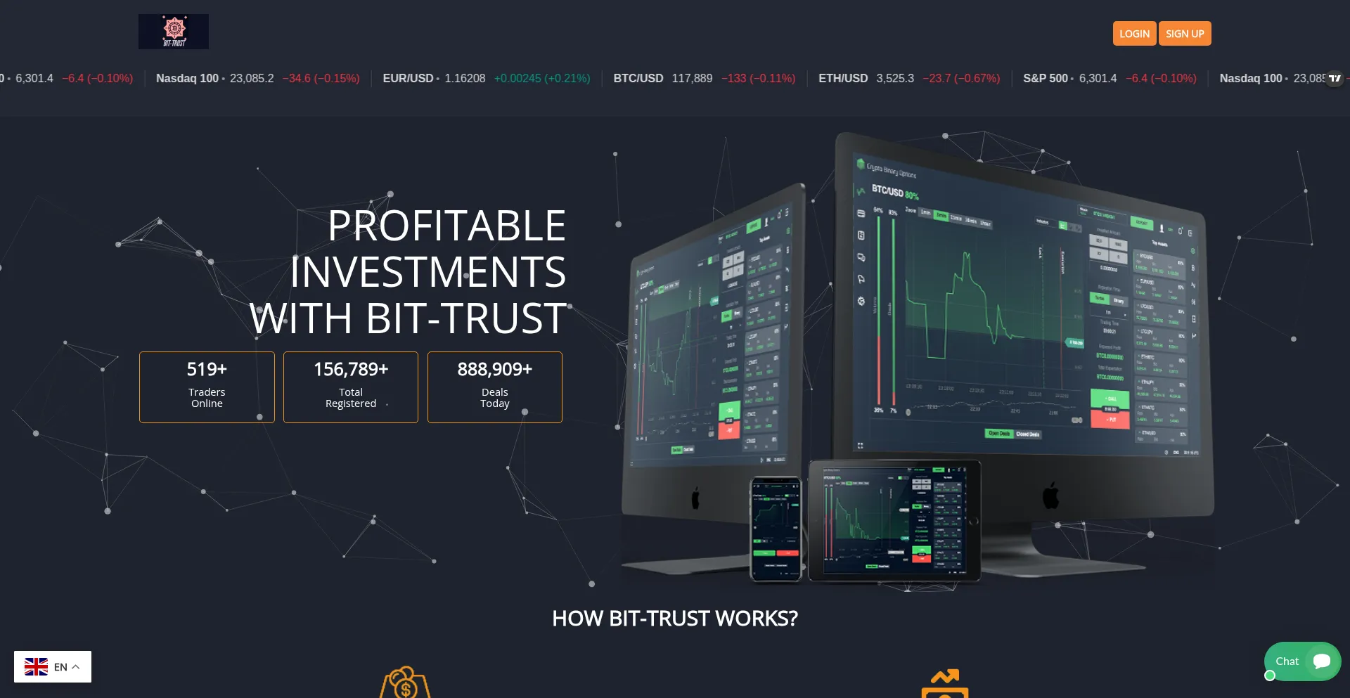Website screenshot of Bit-trust.net