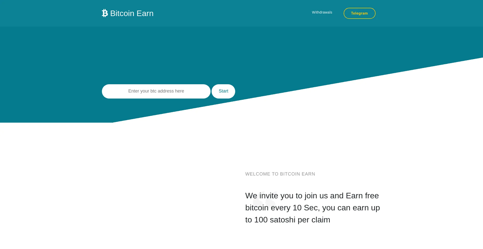 Website screenshot of Bitcoin-earn.com