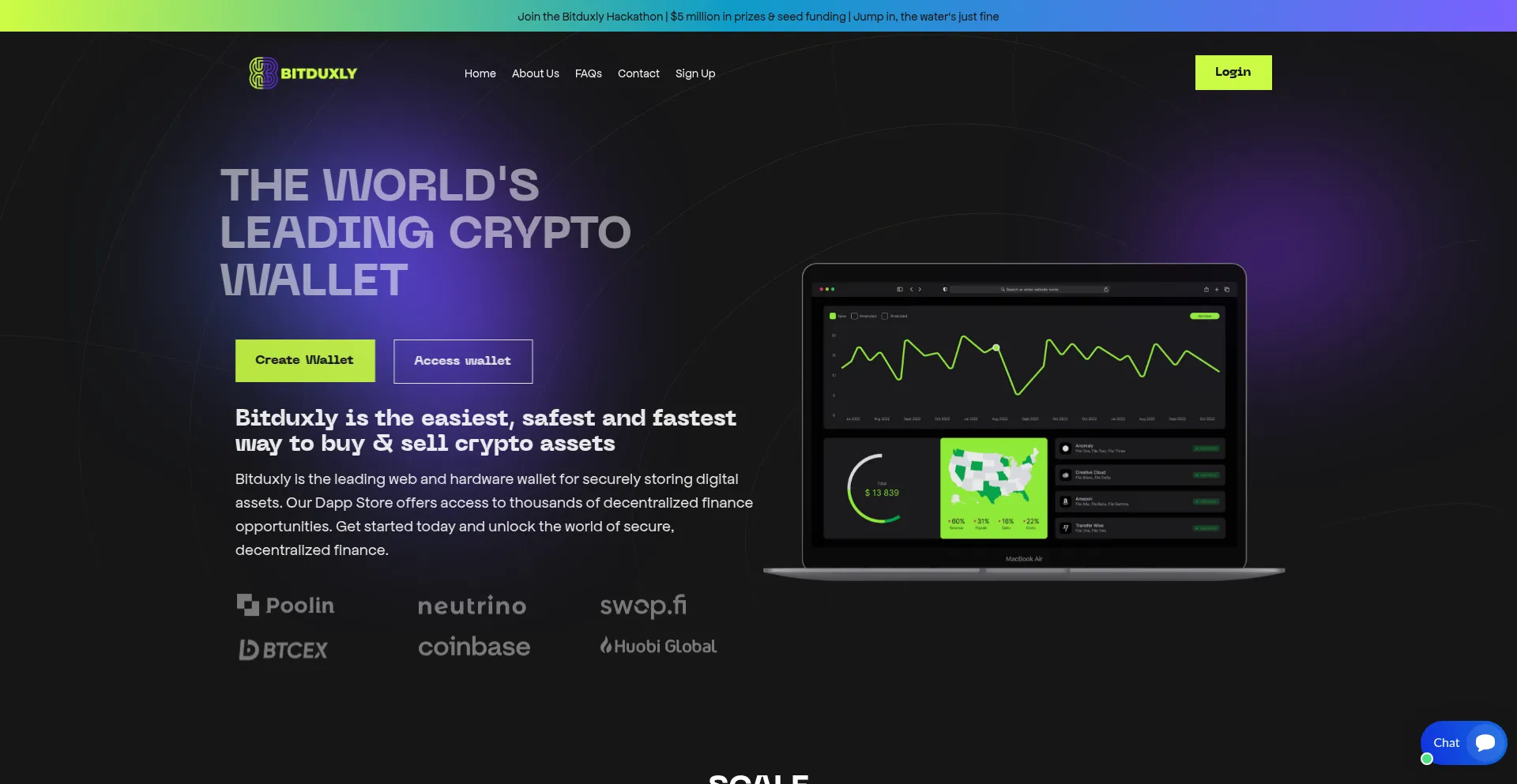 Website screenshot of Bitduxly.com