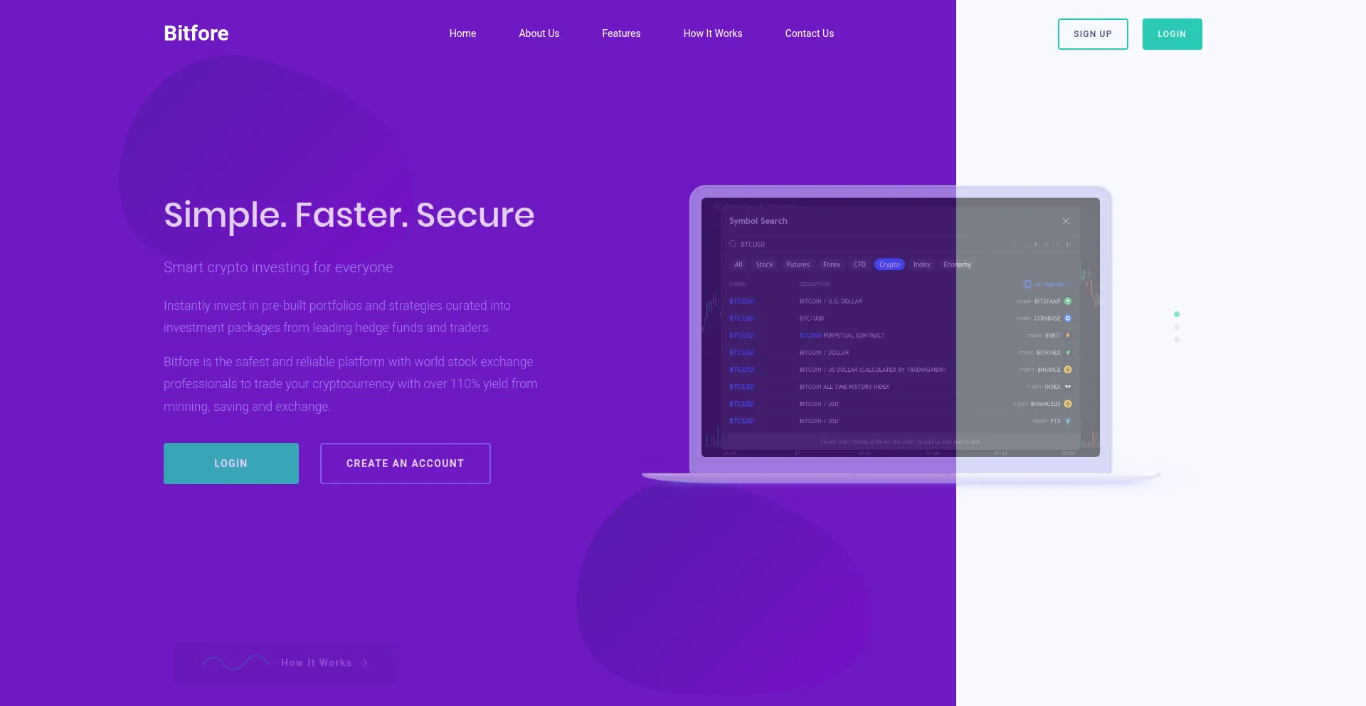 Website screenshot of Bitfore.net