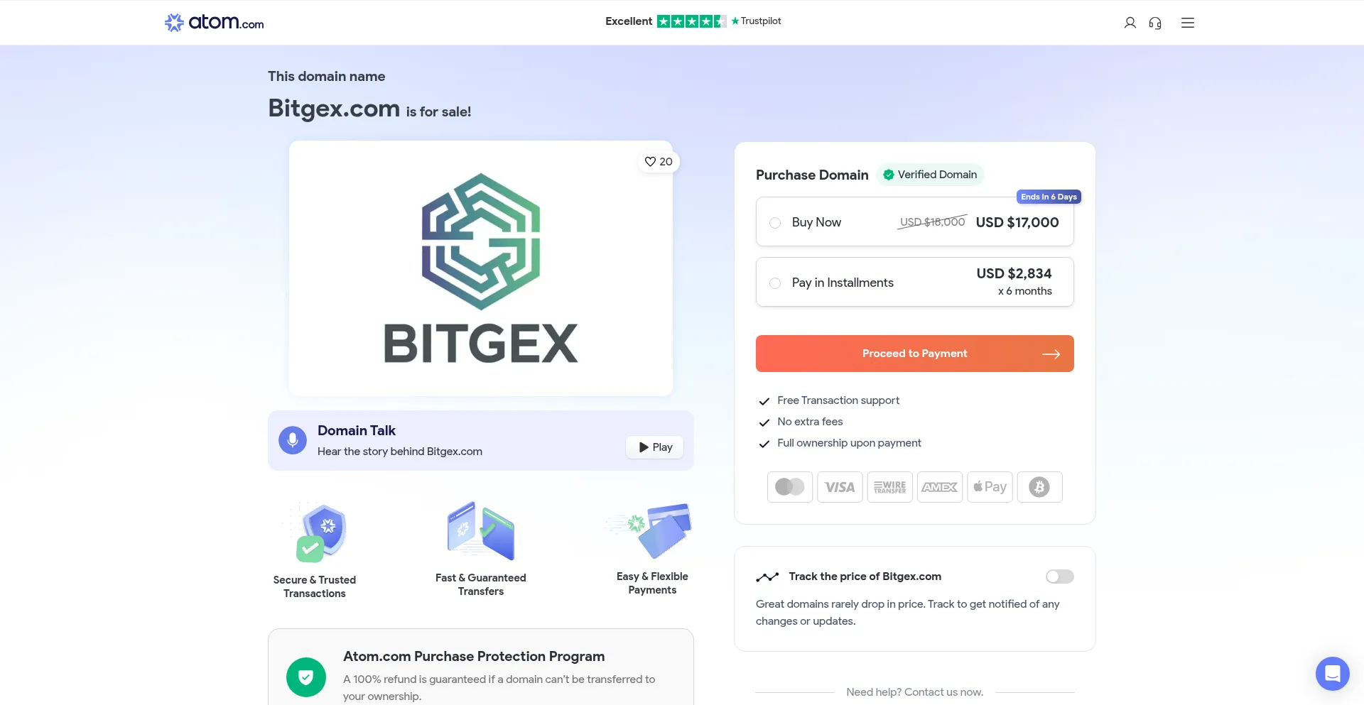 Website screenshot of Bitgex.com