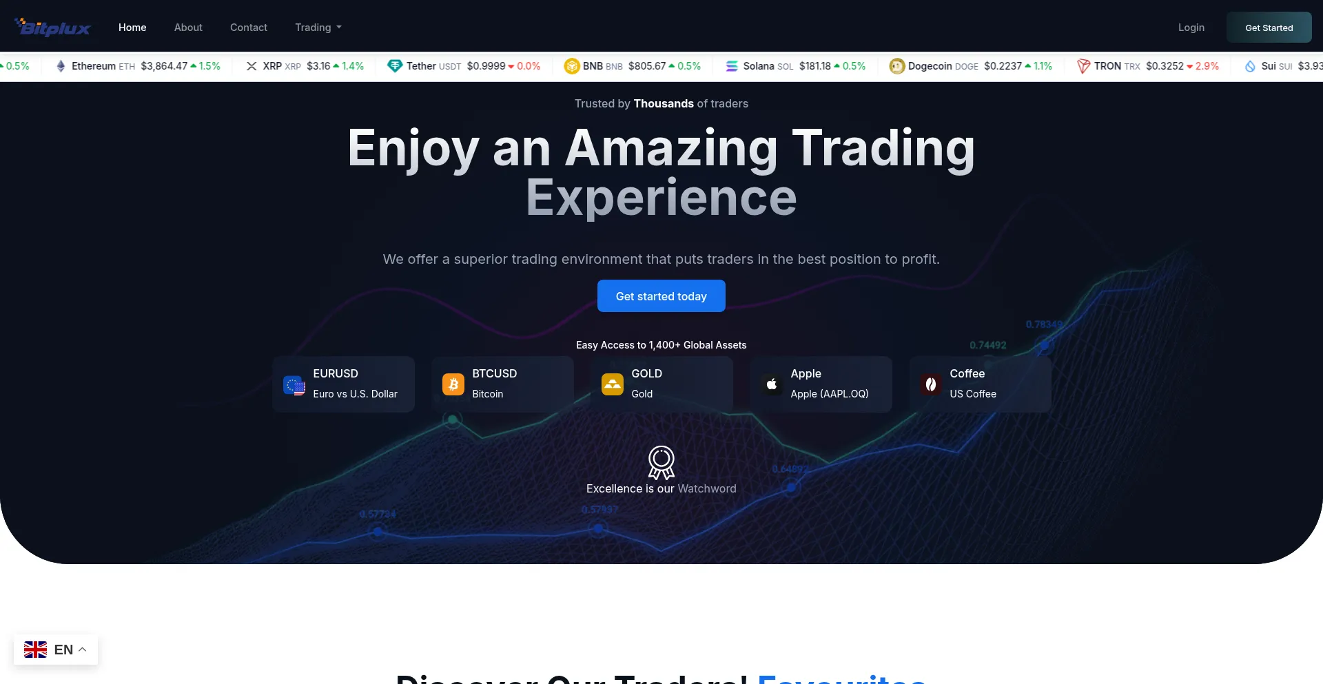 Website screenshot of Bitplux.net