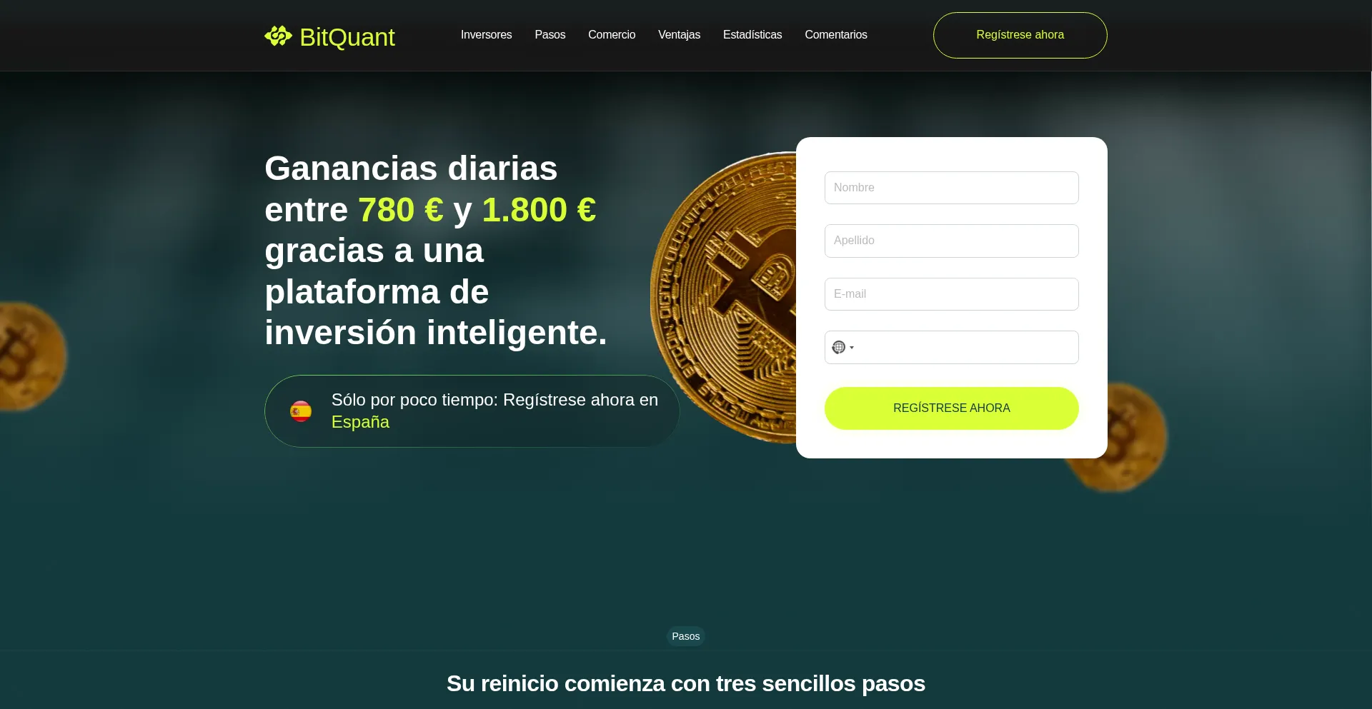 Website screenshot of Bitqvont.com