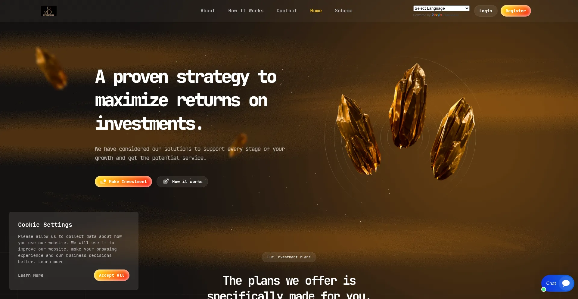 Website screenshot of Bitrisepulse.com