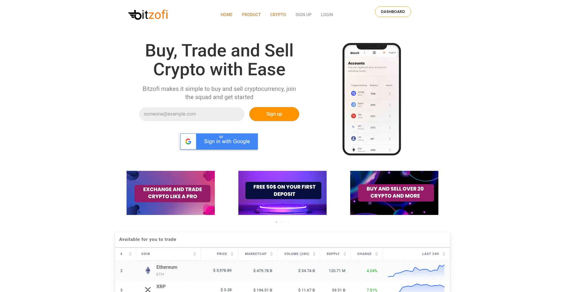 Website screenshot of Bitzofy.one