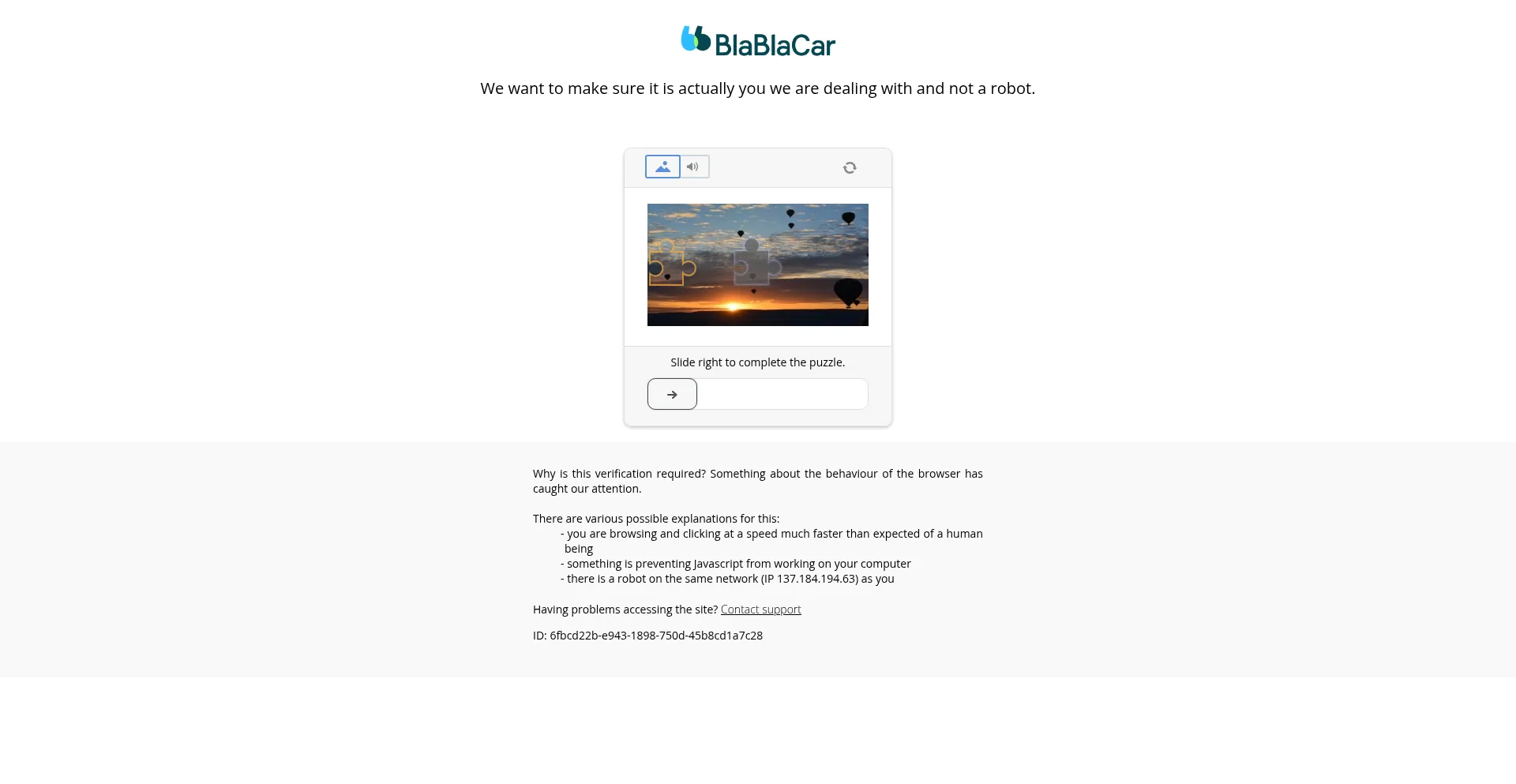 Website screenshot of Blablacar.fr