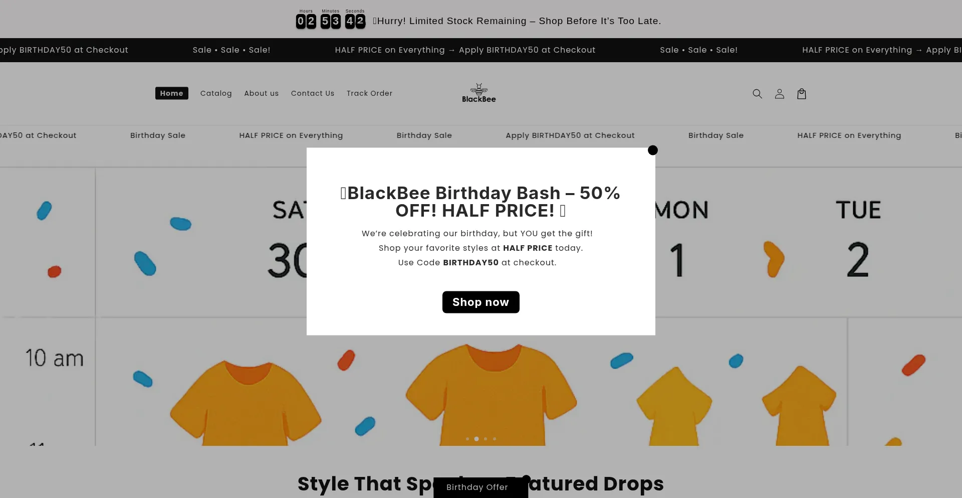 Website screenshot of Blackbeefashion.com