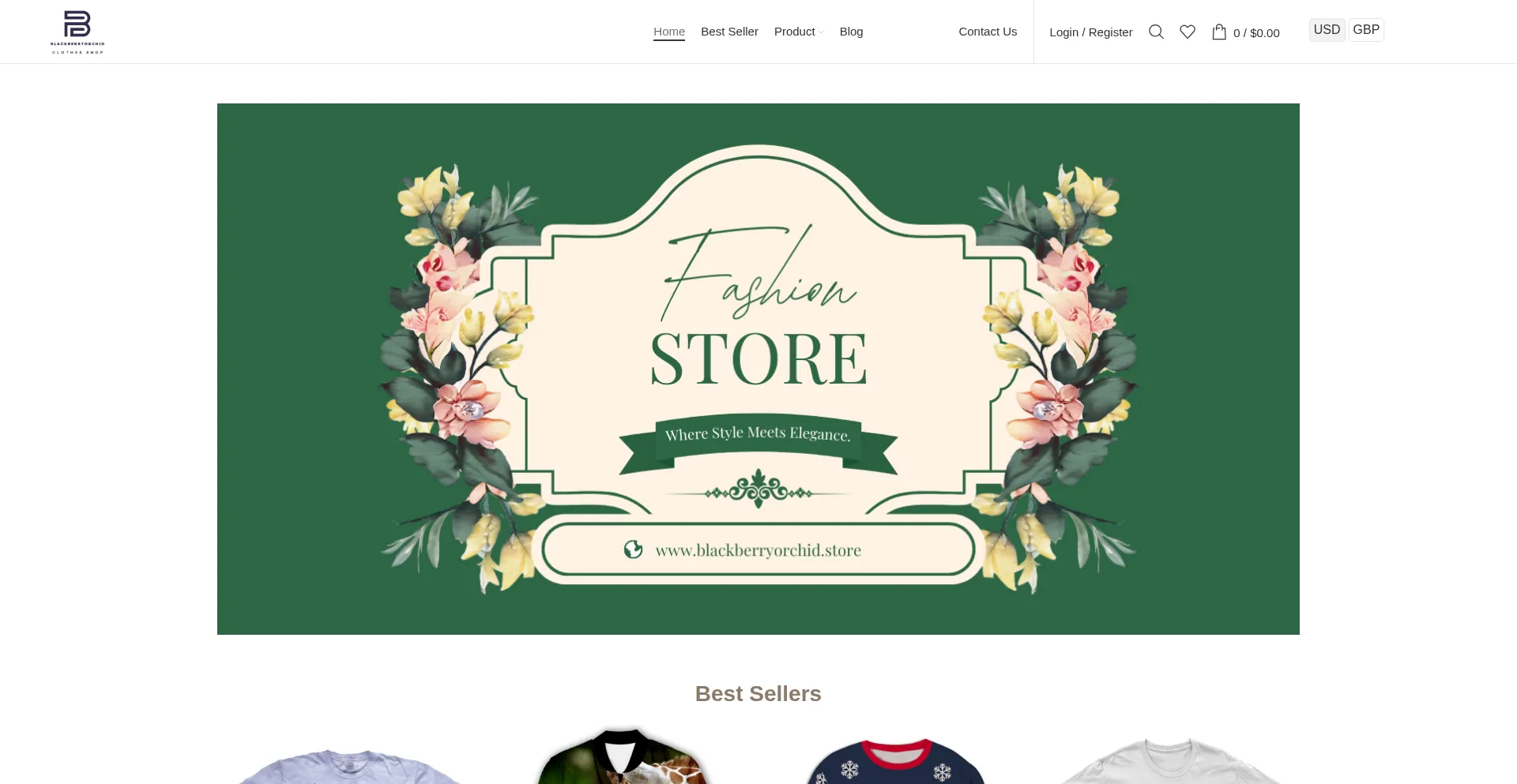 Website screenshot of Blackberryorchid.store