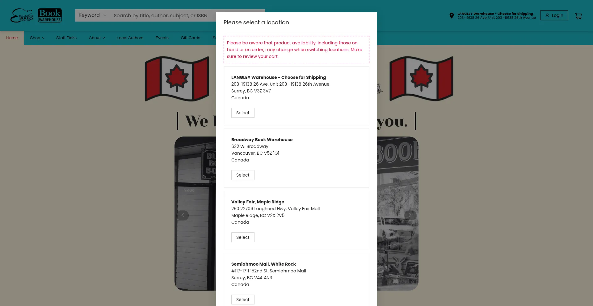 Website screenshot of Blackbondbooks.com