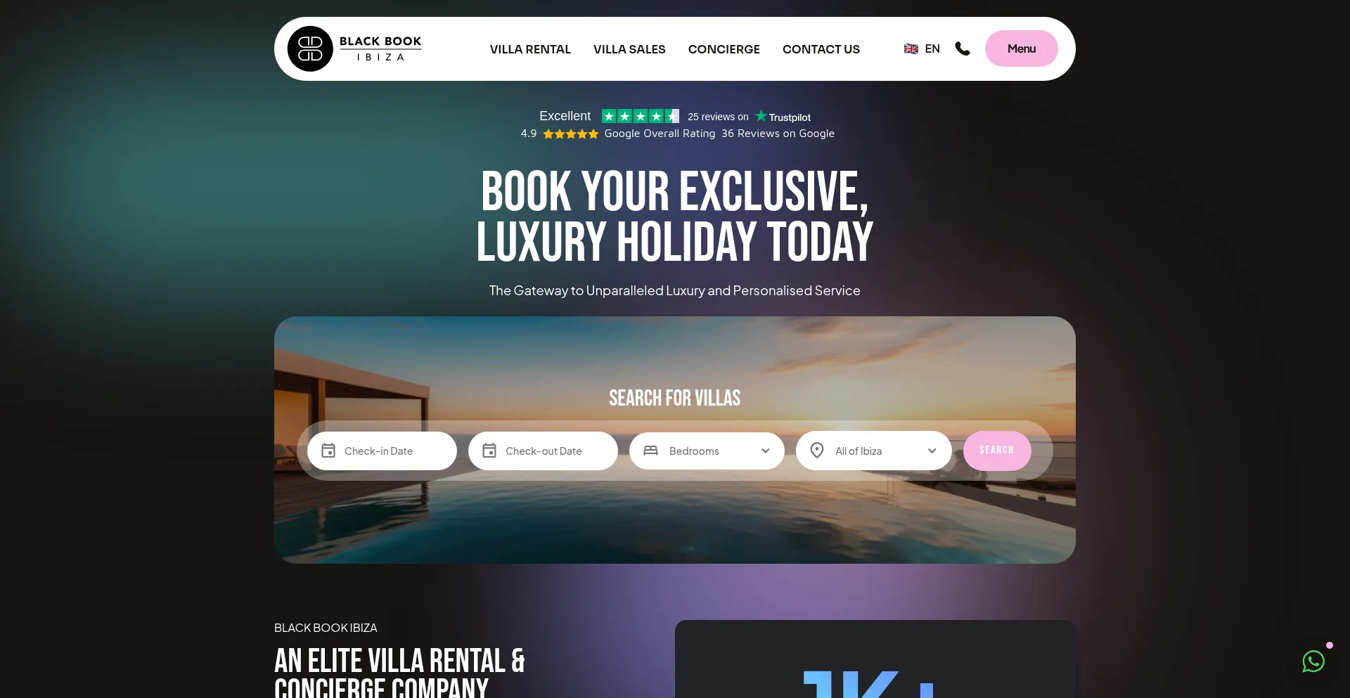Website screenshot of Blackbookibiza.com