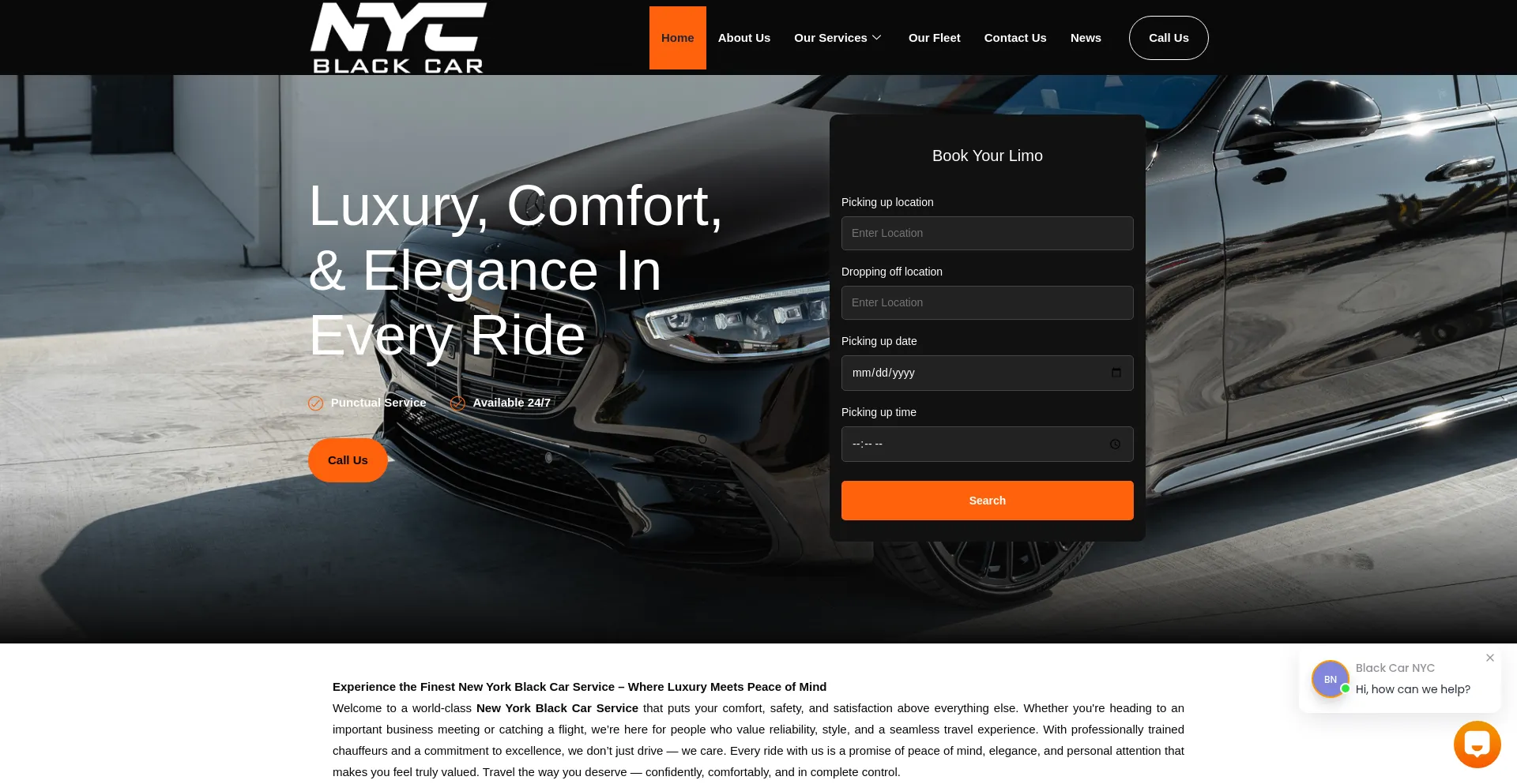 Website screenshot of Blackcarnyc.com