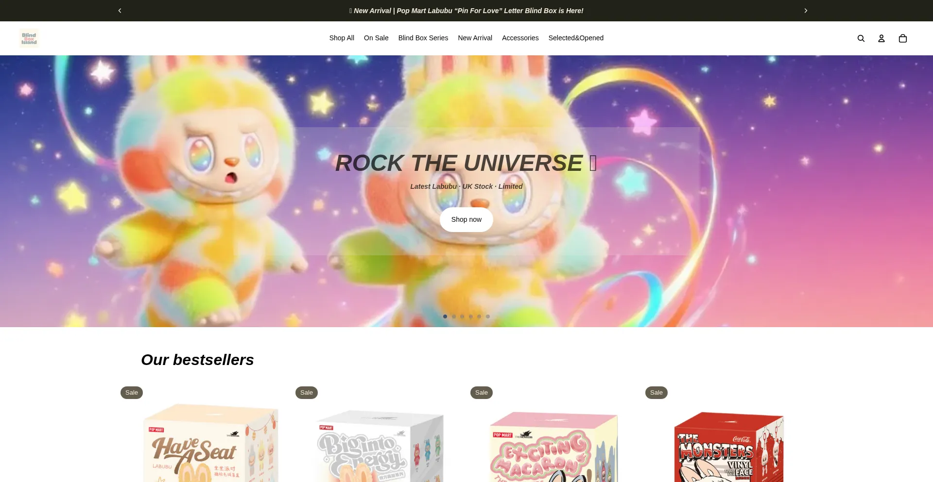 Website screenshot of Blindboxisland.com