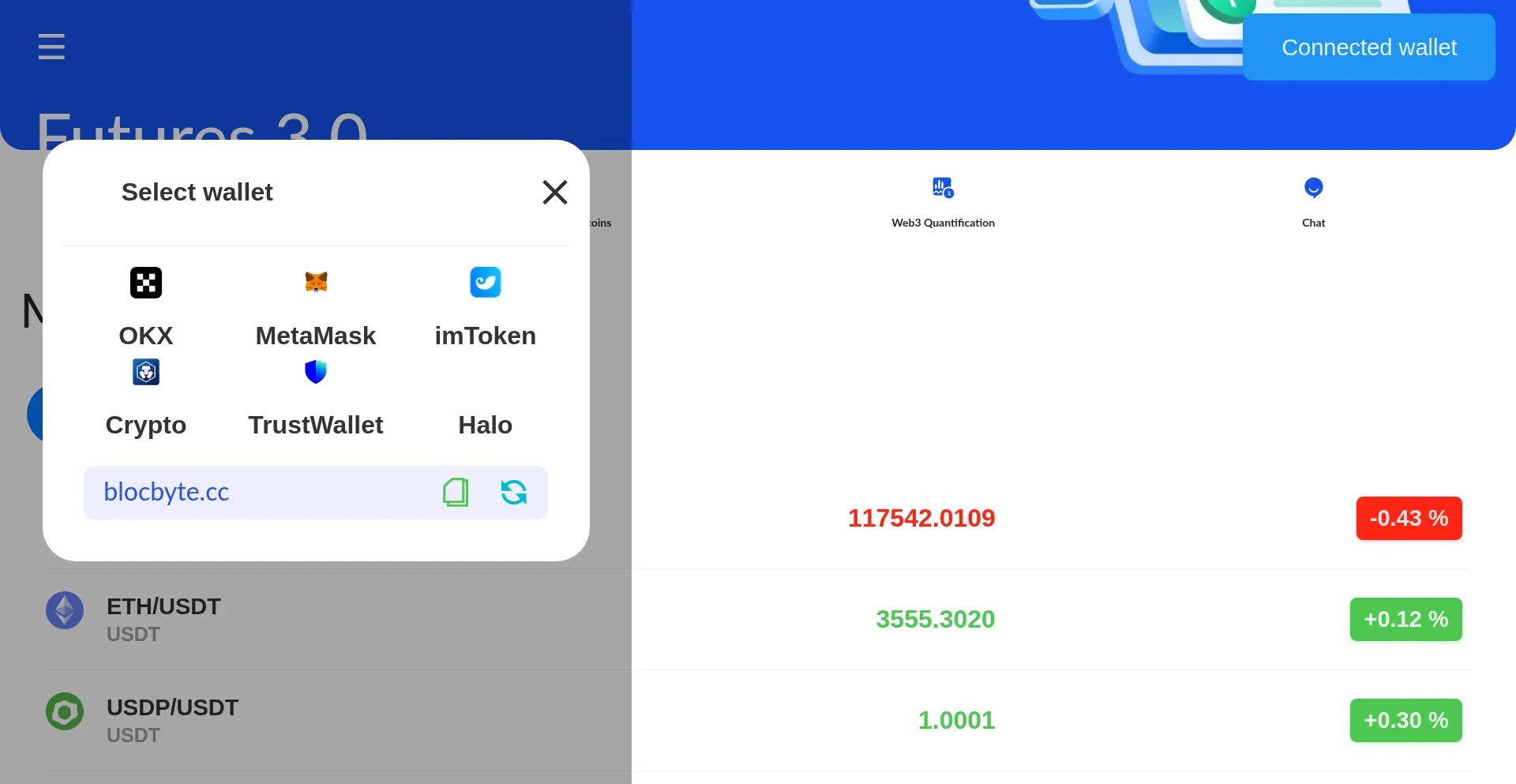 Website screenshot of Blocbyte.cc