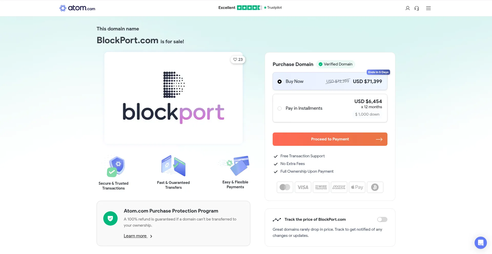 Website screenshot of Blockport.com