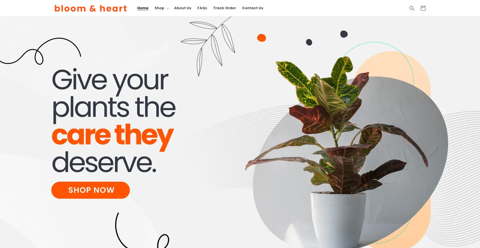 Website screenshot of Bloomandheart.com